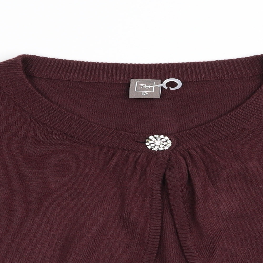 TU Womens Purple   Cardigan Jumper Size 12