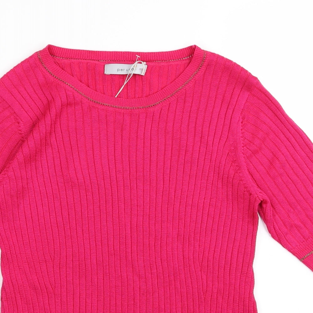 M&S Womens Pink   Basic T-Shirt Size 10