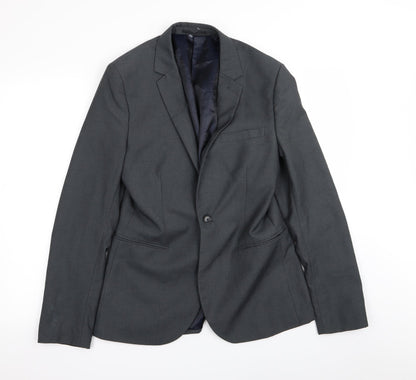 Mens UK Size 38 Topman Regular Grey Suit Jacket