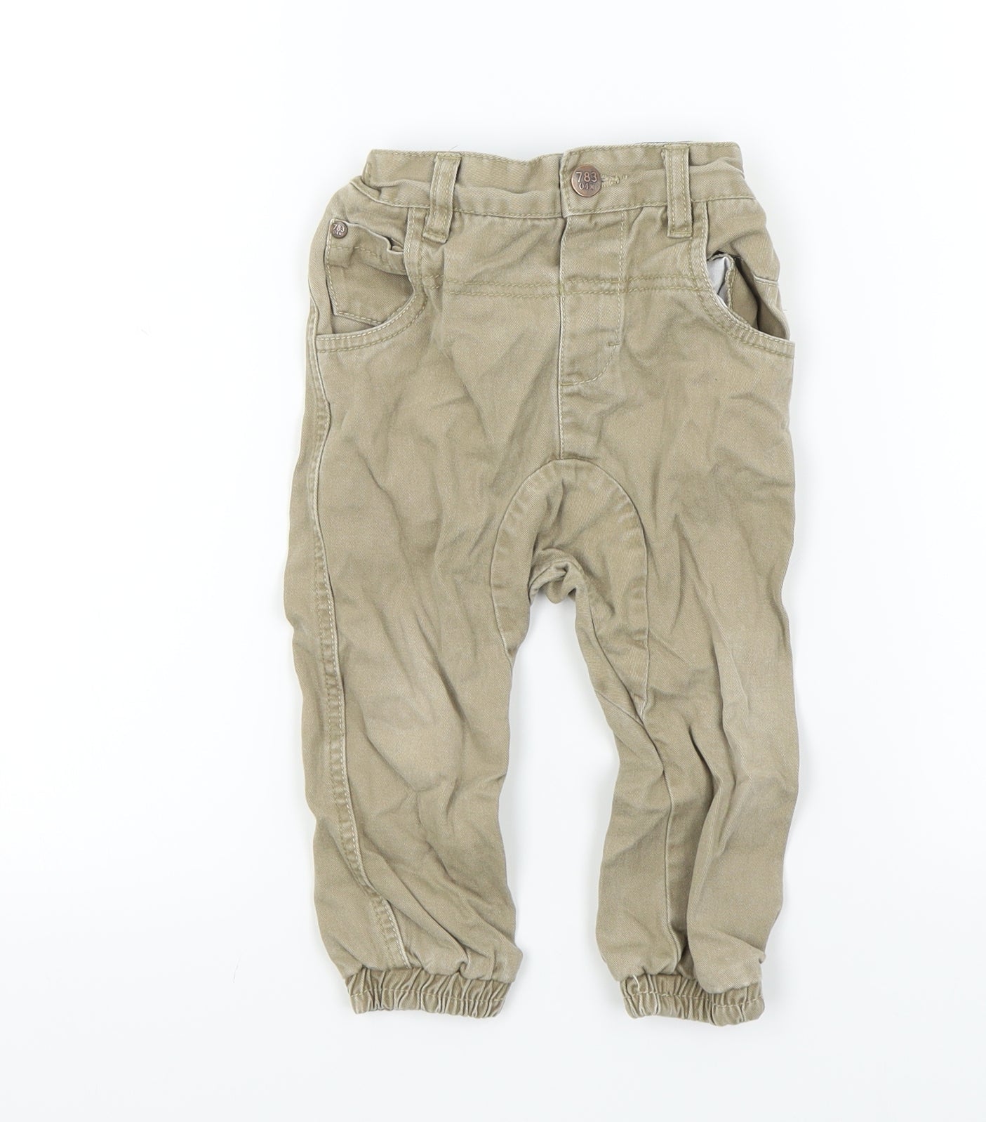 NEXT Baby Beige Colourblock  Capri Jeans Size 12-18 Months