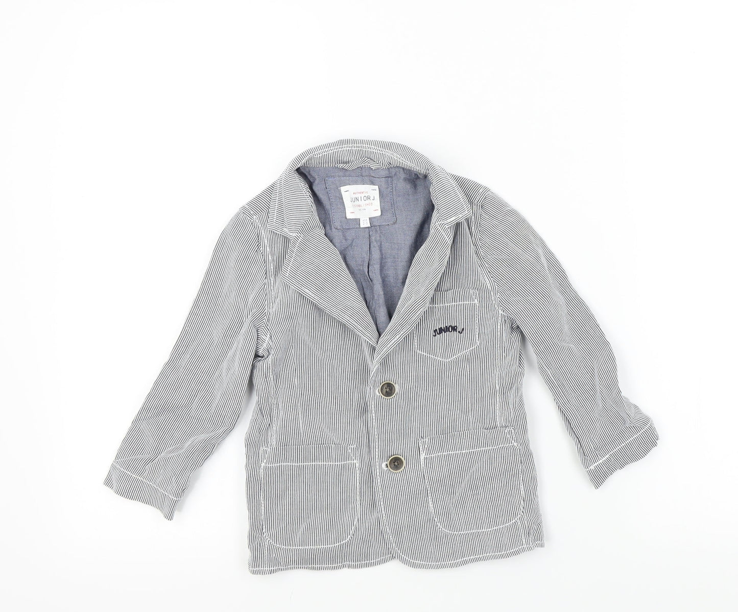 authentic junior Boys Blue Striped  Basic Jacket Jacket Size 2-3 Years