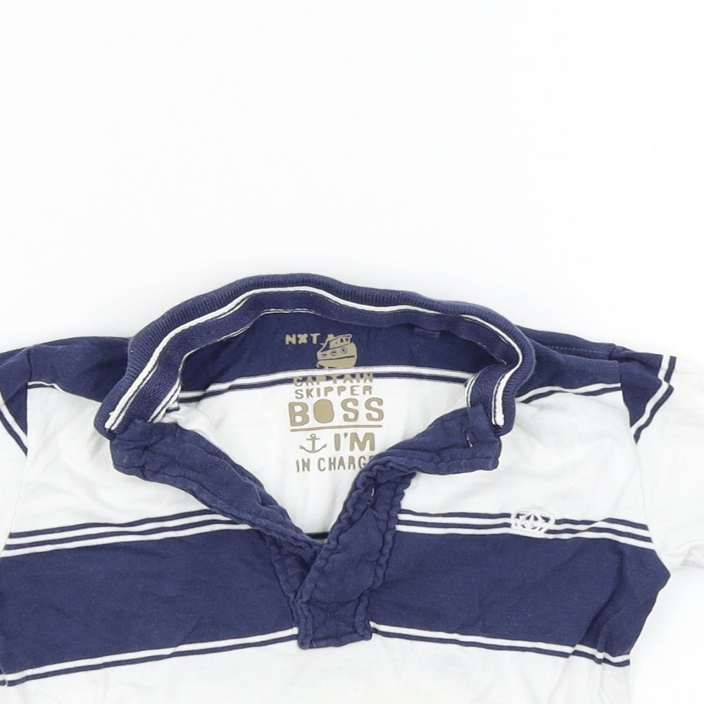 NEXT Baby White Striped  Basic Polo Size 18-24 Months