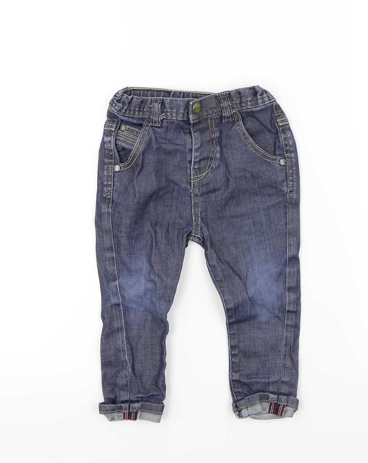 junior j 1996 Baby Blue Colourblock  Cargo Jeans Size 18-24 Months