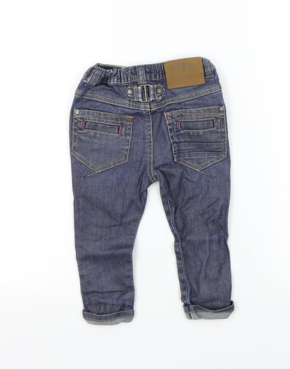 junior j 1996 Baby Blue Colourblock  Cargo Jeans Size 18-24 Months