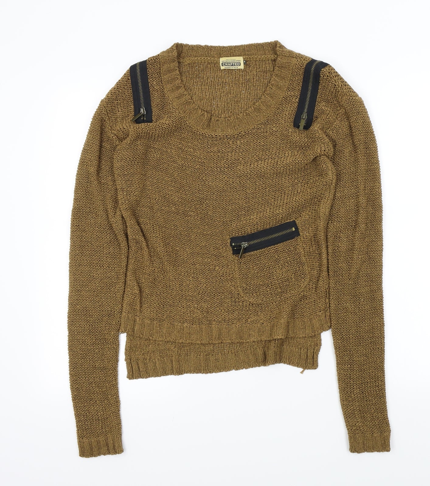 Crafted Womens Brown   Pullover Jumper Size 6