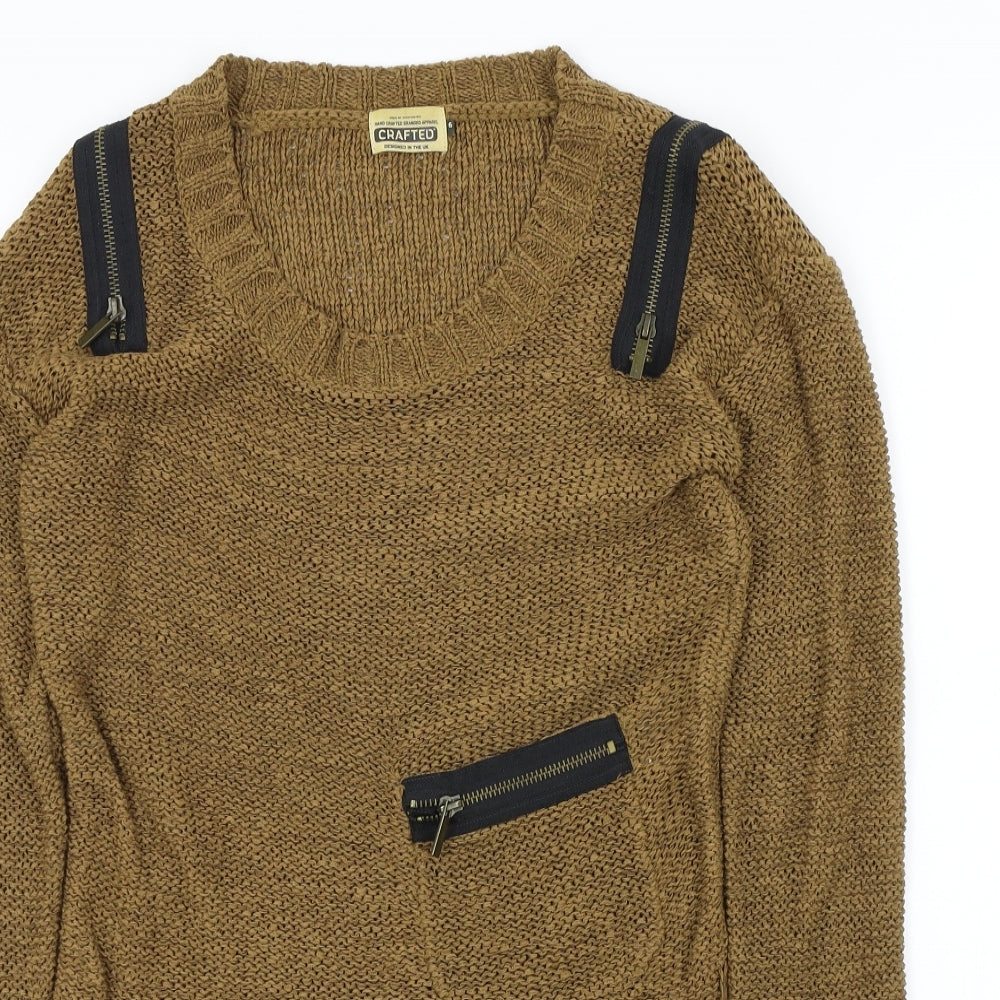 Crafted Womens Brown   Pullover Jumper Size 6
