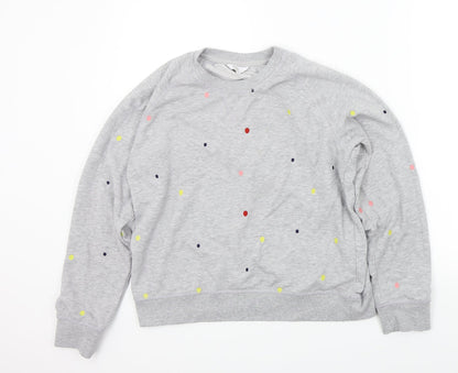 cotton trade Girls Grey Spotted  Pullover Jumper Size 14 Years
