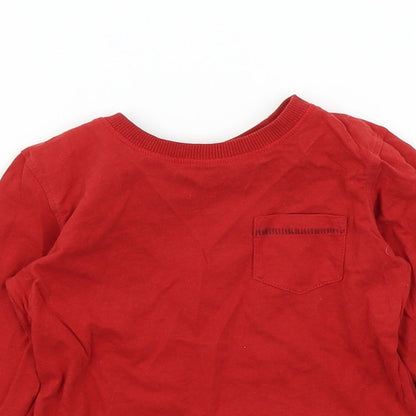 Close-up detail of Next Baby Red Basic T-Shirt, size 18-24, Months