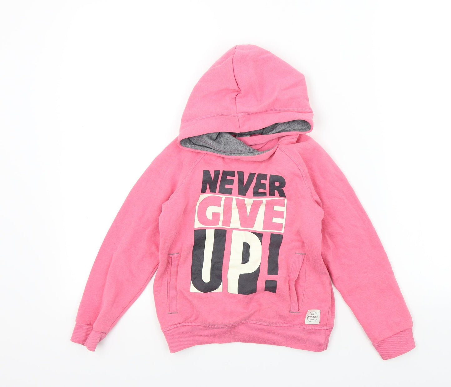 DECATHLON Girls Pink Colourblock  Pullover Hoodie Size 6 Years