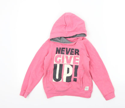 DECATHLON Girls Pink Colourblock  Pullover Hoodie Size 6 Years