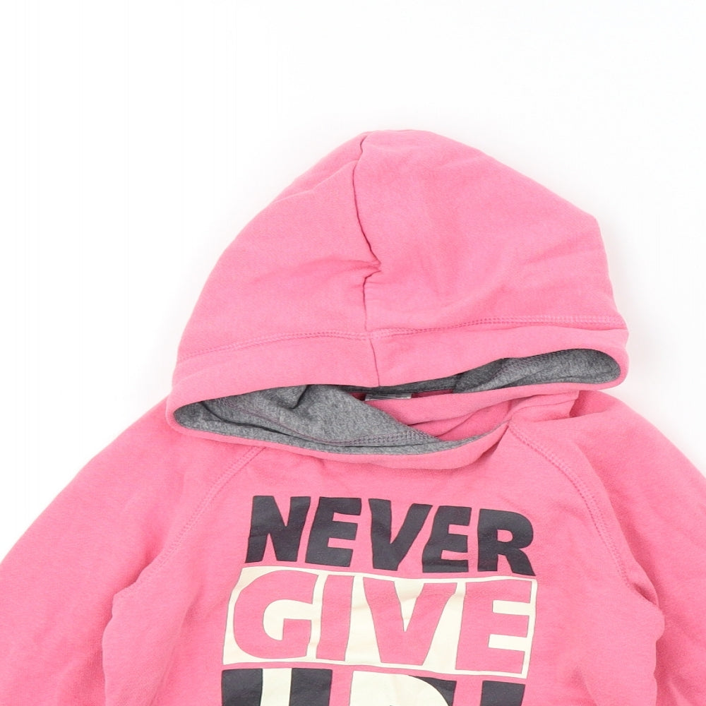 DECATHLON Girls Pink Colourblock  Pullover Hoodie Size 6 Years