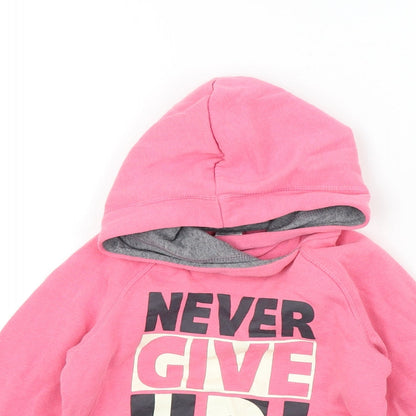 DECATHLON Girls Pink Colourblock  Pullover Hoodie Size 6 Years