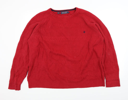 Maine Mens Red   Pullover Jumper Size L