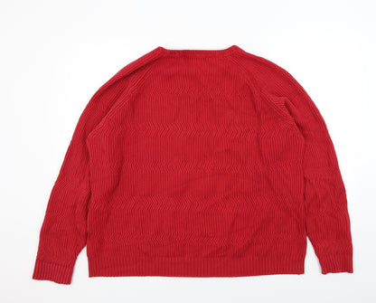 Maine Mens Red   Pullover Jumper Size L