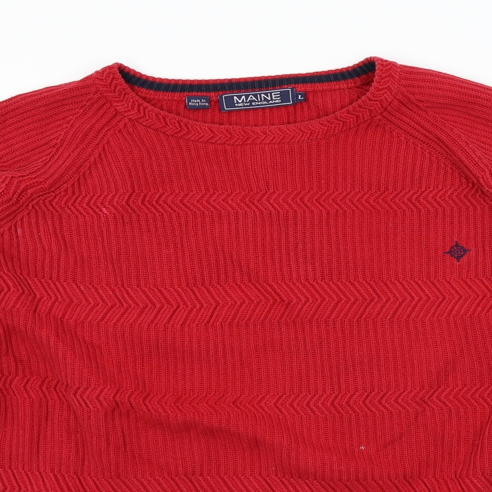 Maine Mens Red   Pullover Jumper Size L