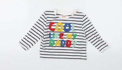 Very  White Striped  Basic T-Shirt Size 9-12 Months