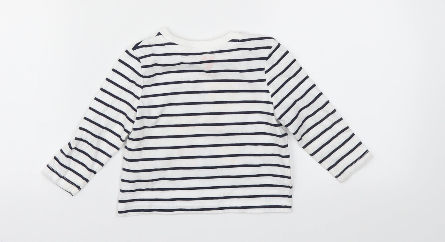 Very  White Striped  Basic T-Shirt Size 9-12 Months
