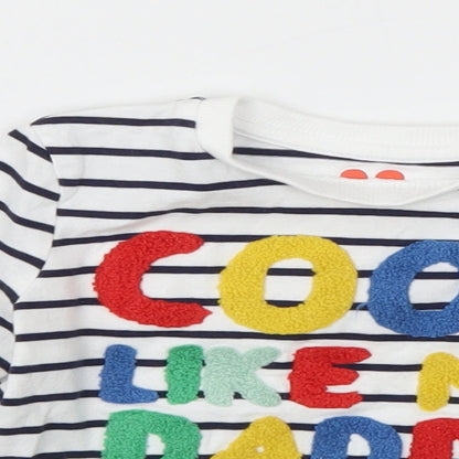 Very  White Striped  Basic T-Shirt Size 9-12 Months