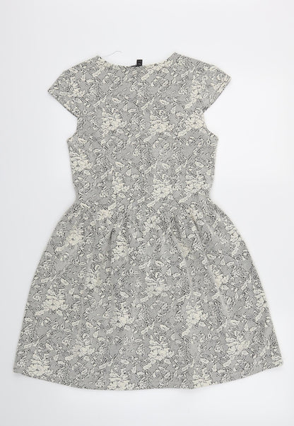 Topshop Womens Ivory   Fit & Flare  Size 10