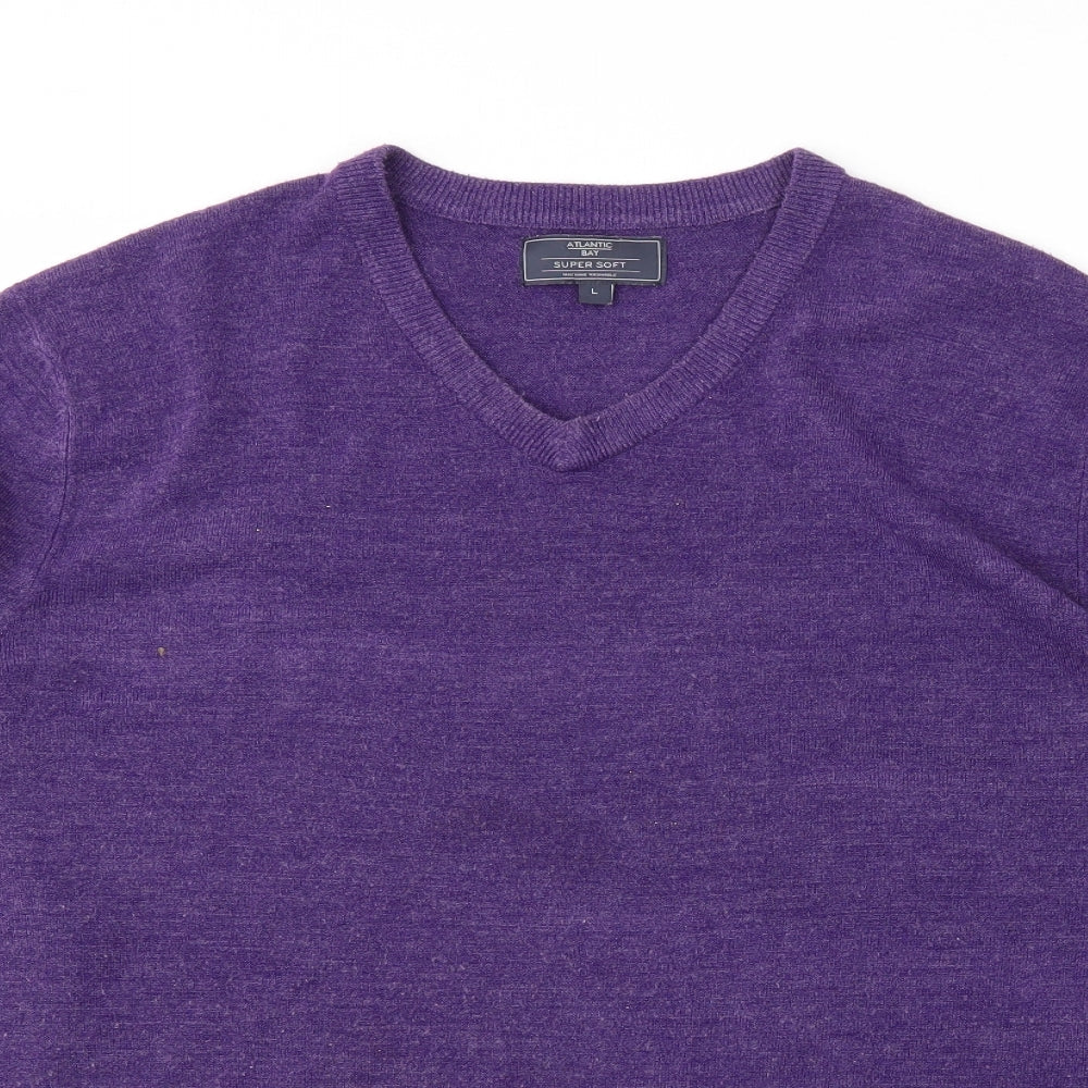 Mens UK Size L Atlantic Bay Purple Pullover Sweatshirt
