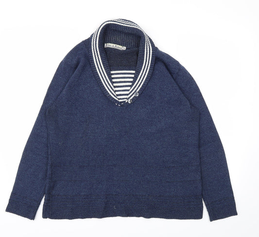 Pure & Natural Womens Blue   Pullover Jumper Size XL