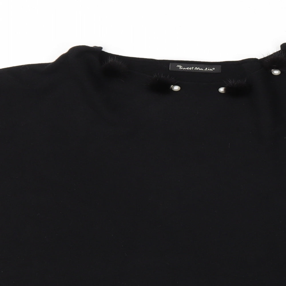 SWEET MALIA Womens Black   Cape Jumper One Size