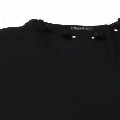 SWEET MALIA Womens Black   Cape Jumper One Size