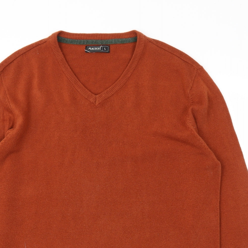 Mens UK Size L Peacocks Red Pullover Sweatshirt