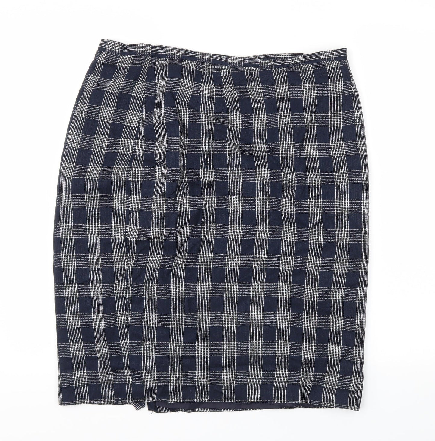 debanams Womens Blue Check  Flare Skirt Size 16
