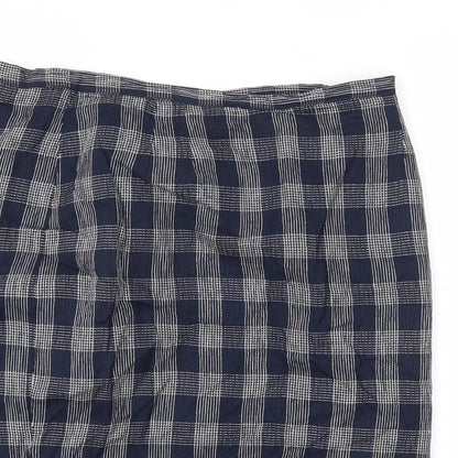 debanams Womens Blue Check  Flare Skirt Size 16
