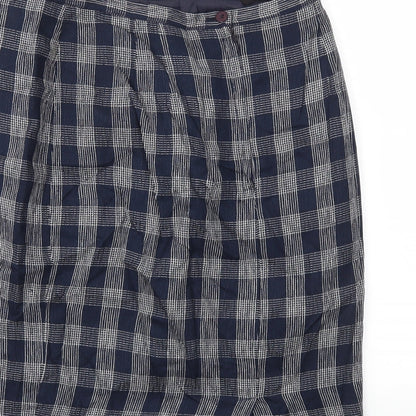 debanams Womens Blue Check  Flare Skirt Size 16