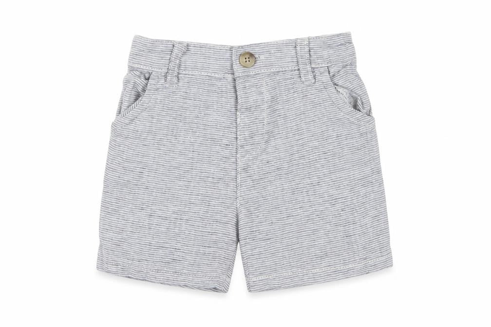Front view of Matalan boys’ blue capri trousers, size 12-18, months