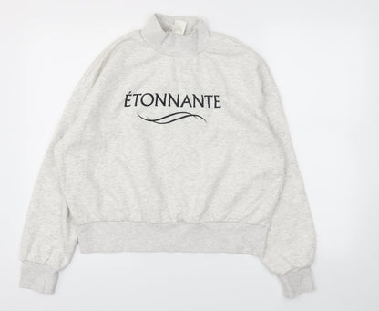 H&M Womens Grey   Pullover Hoodie Size M