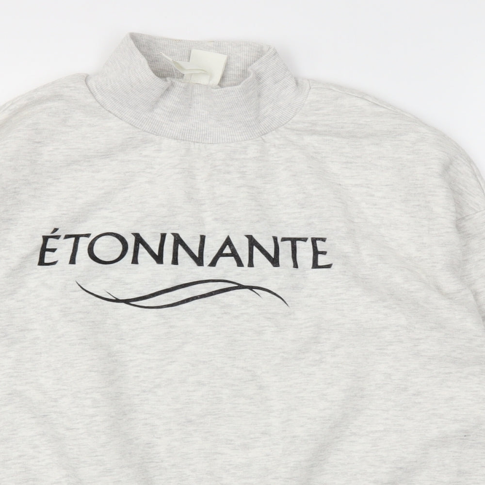 H&M Womens Grey   Pullover Hoodie Size M