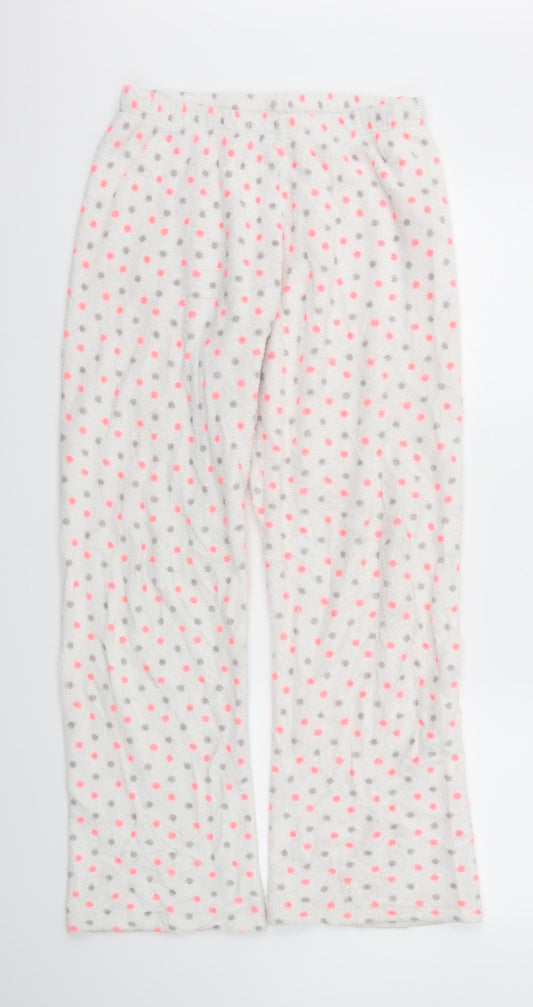 Primark Womens Ivory Polka Dot  Trousers  Size S L27 in - Stretch waistband