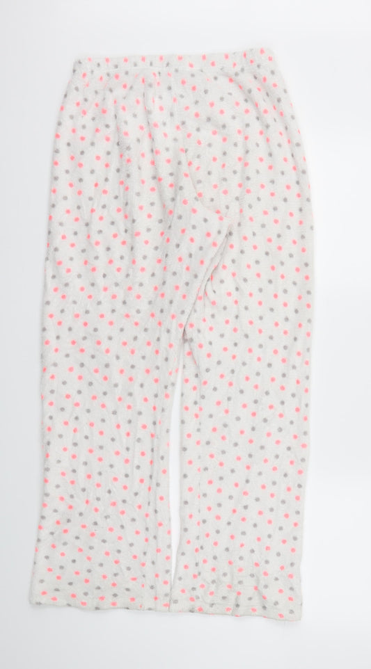 Primark Womens Ivory Polka Dot  Trousers  Size S L27 in - Stretch waistband