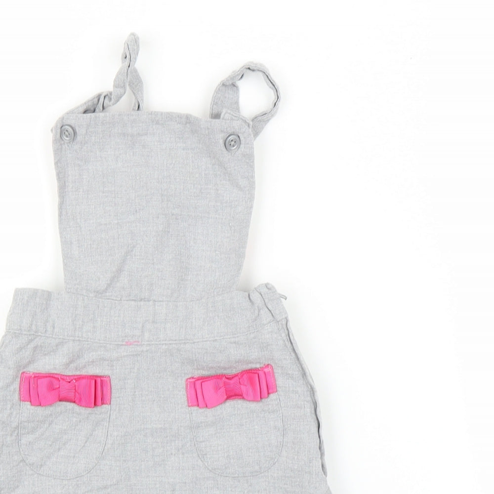 Janie and Jack Girls Grey   Pinafore/Dungaree Dress  Size 18-24 Months