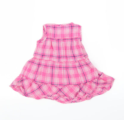 Mothercare Girls Pink Plaid  A-Line  Size 3-6 Months