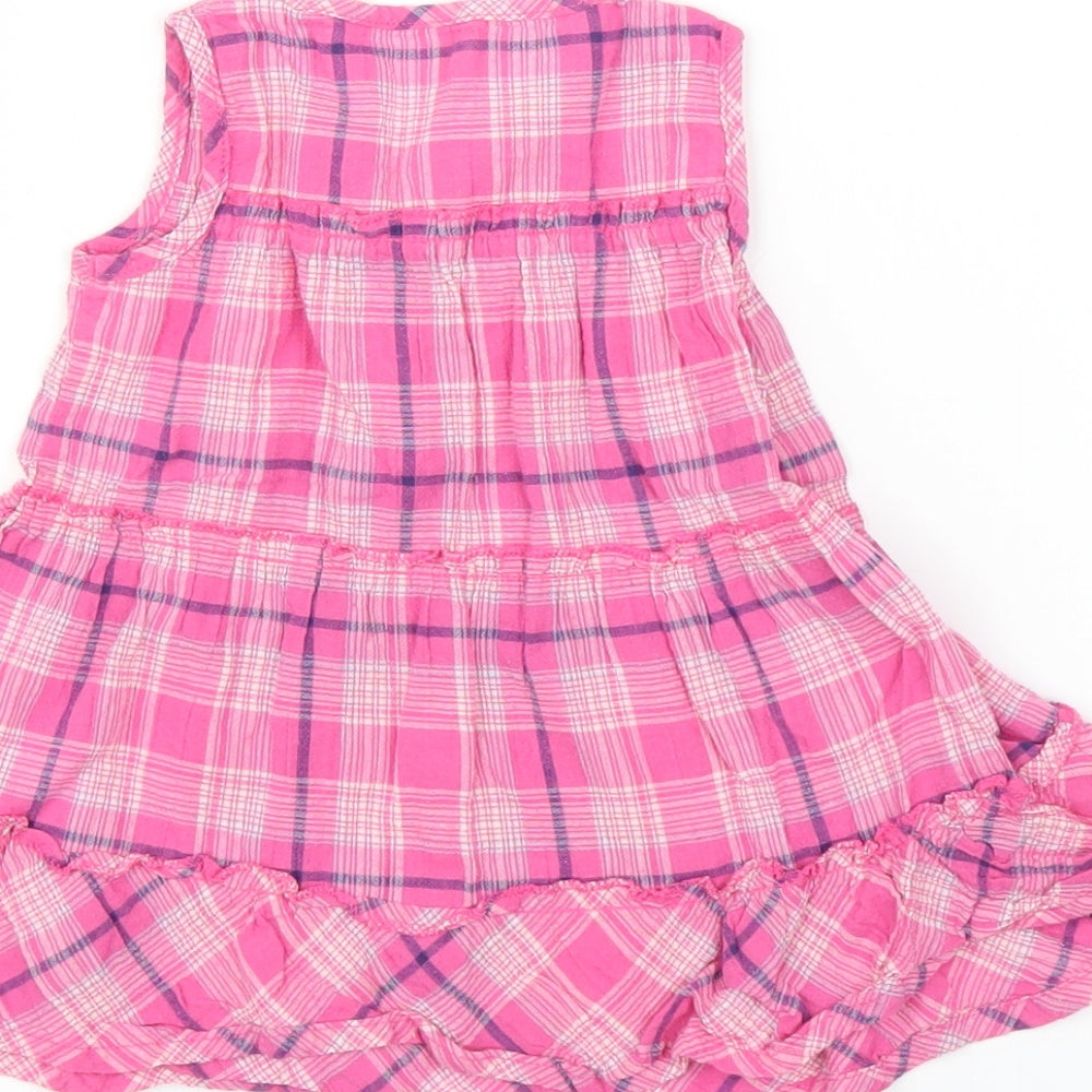 Mothercare Girls Pink Plaid  A-Line  Size 3-6 Months