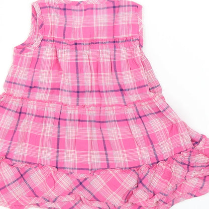 Mothercare Girls Pink Plaid  A-Line  Size 3-6 Months