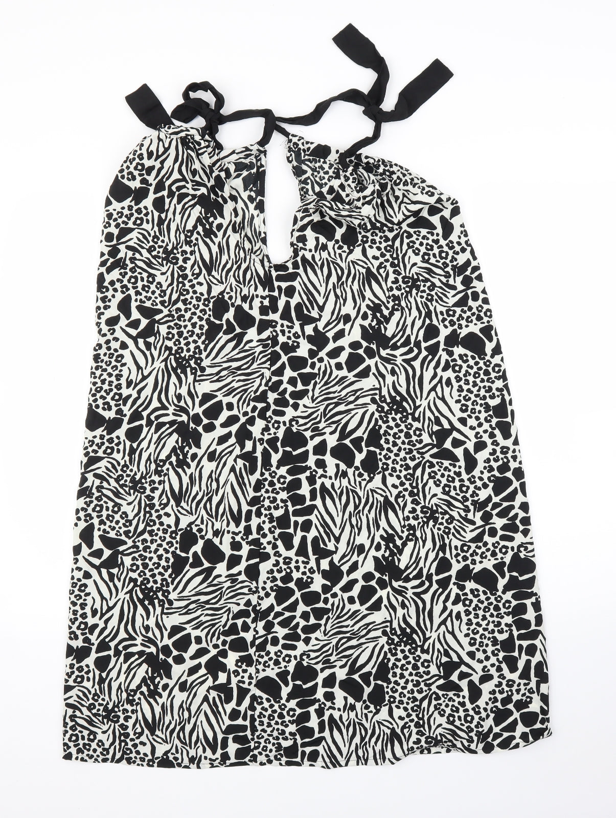 Pep&Co Womens Black Animal Print  A-Line  Size 8