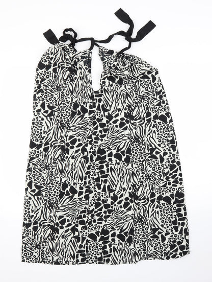 Pep&Co Womens Black Animal Print  A-Line  Size 8