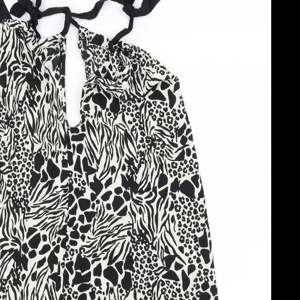 Pep&Co Womens Black Animal Print  A-Line  Size 8