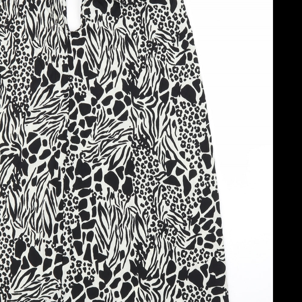 Pep&Co Womens Black Animal Print  A-Line  Size 8