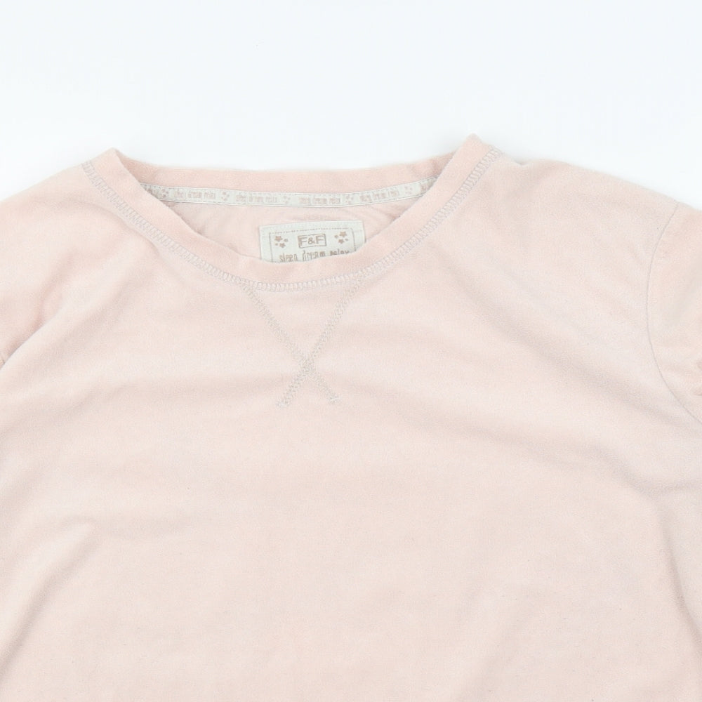 F&F Womens Pink Solid  Top Pyjama Top Size S