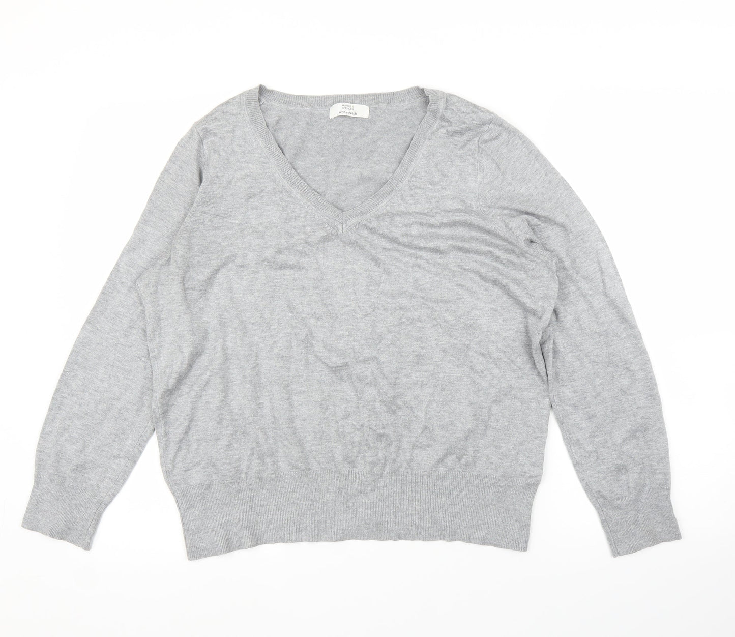 M&S Womens Grey   Pullover Jumper Size 18