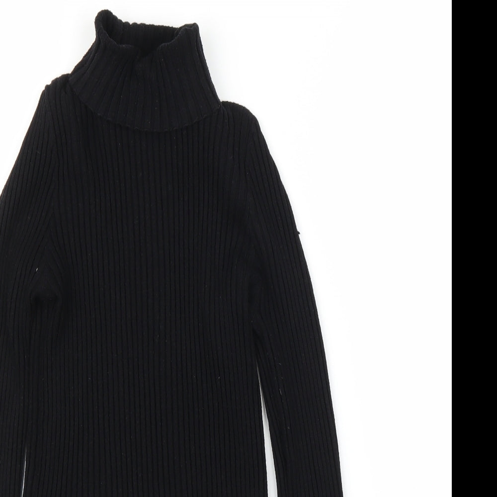 Close-up detail of ASOS women’s black jumper, size UK 14