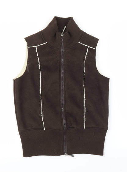 Primark Womens Brown   Full Zip Jumper Size 12  - Gilet