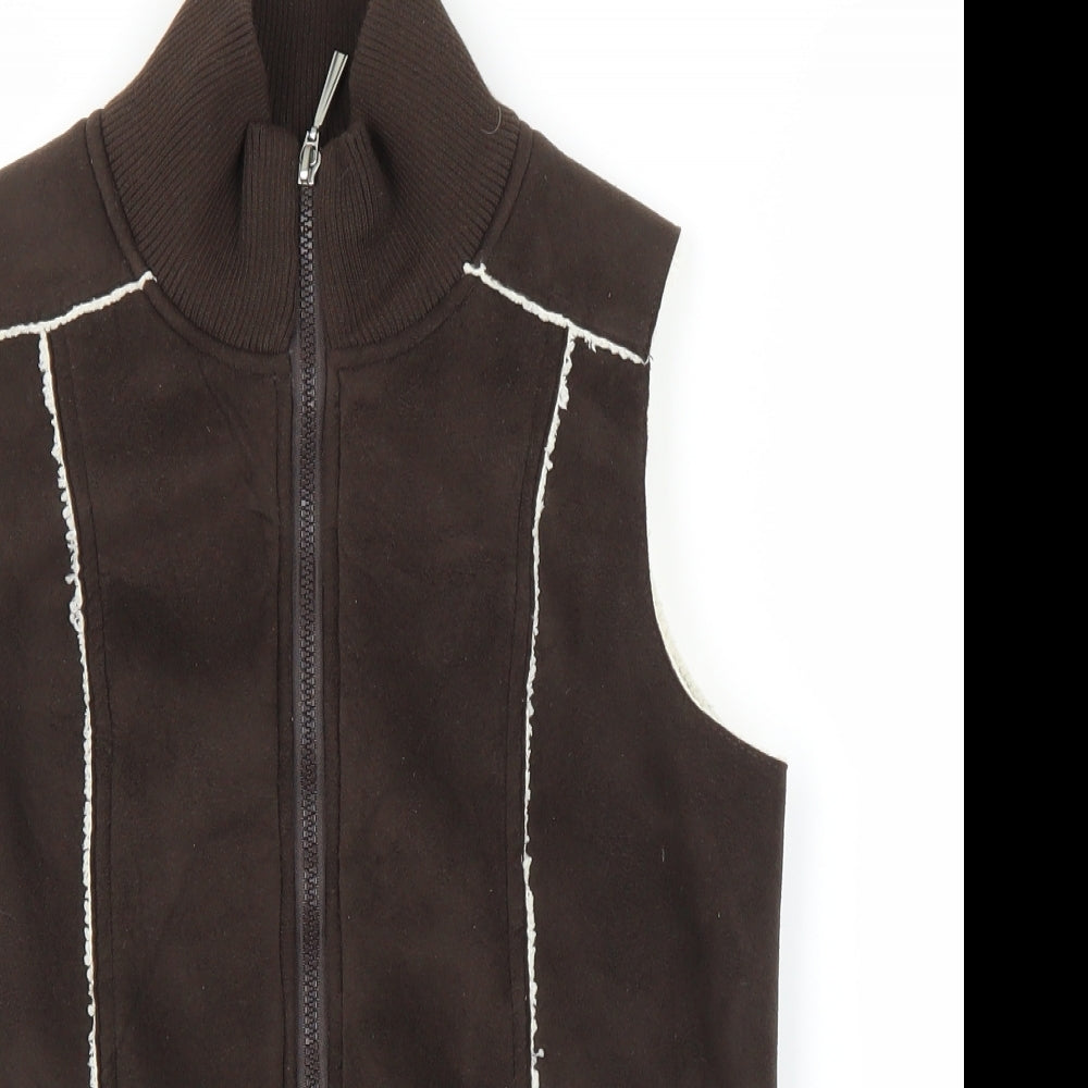 Primark Womens Brown   Full Zip Jumper Size 12  - Gilet