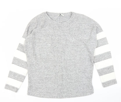 George Womens Grey Striped  Pullover Jumper Size S